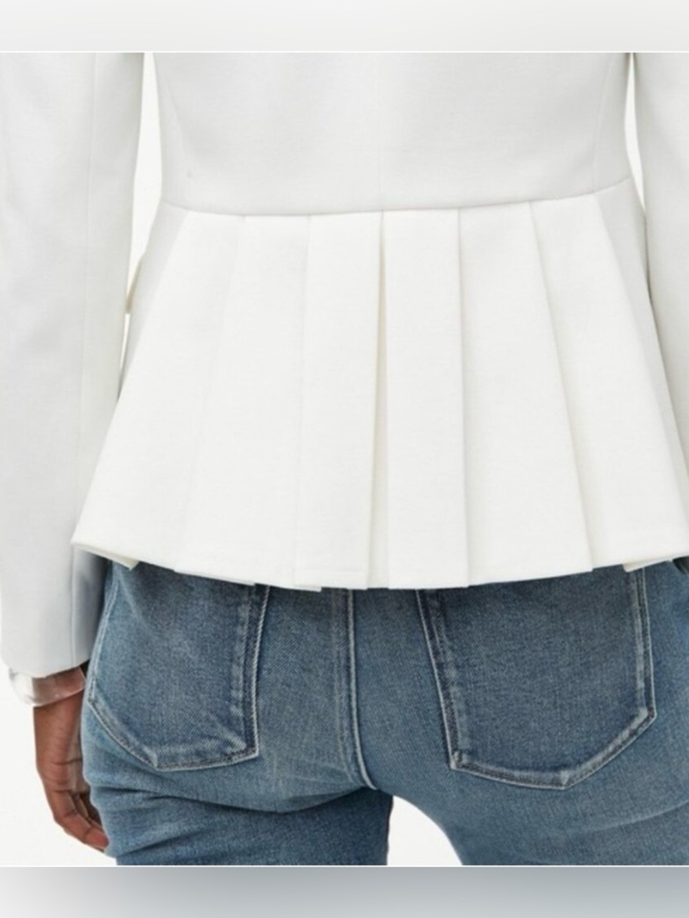 J.Crew White Mayfair Four Seasons Stretch Blazer Back Pleated Size 4 NWOT